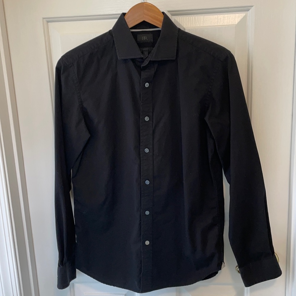 Banana Republic men’s dress shirt; black; small